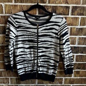 Ann Taylor Black and White Zebra Print Blouse